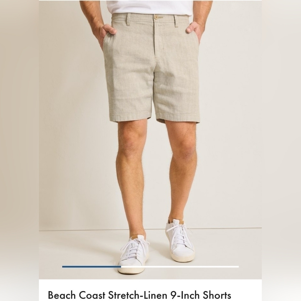 Tommy Bahama Tan Men's Beach Coast Linen 9" Shorts. Sz 38 X 9 beach vacation